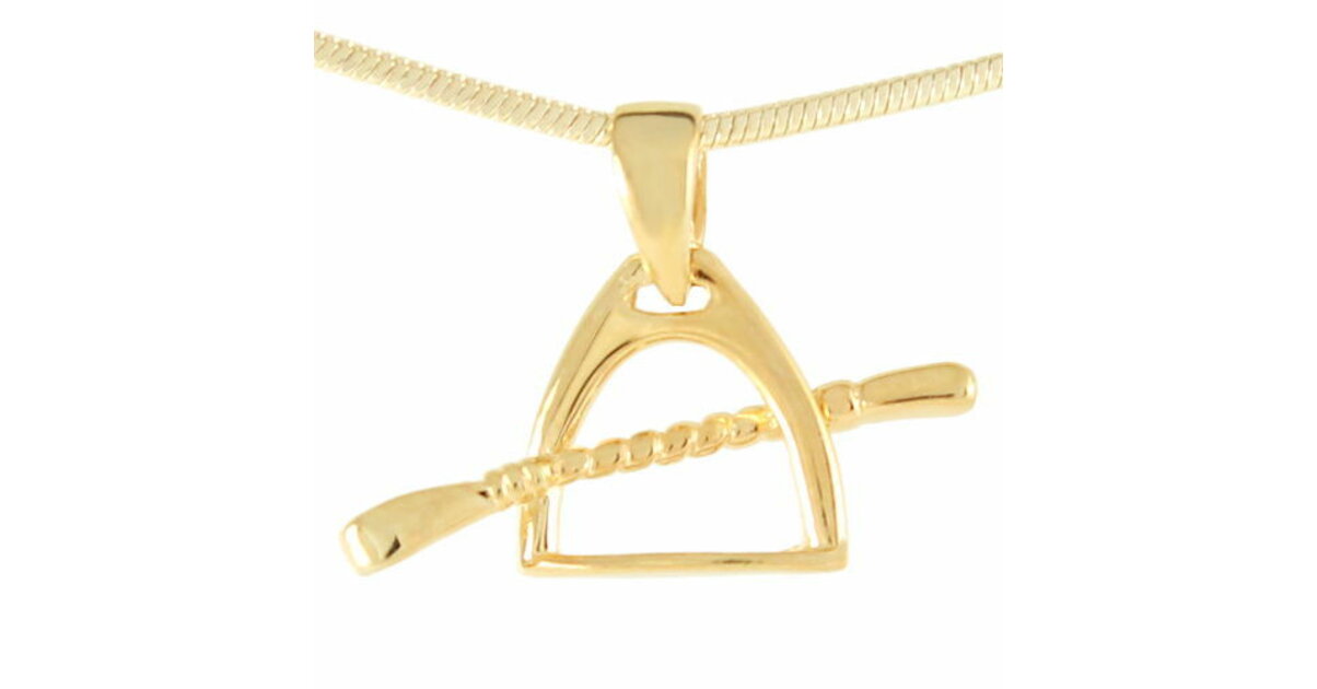 Pendentif Cheval Et étrier En Plaqué Or - Neuf Avec étiquettes, Marque OxcmoBijoux